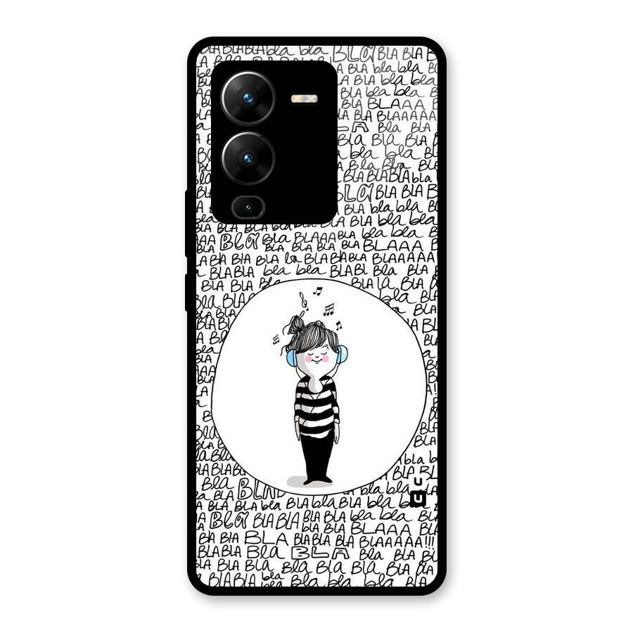 Music And Bla Bla Glass Back Case for Vivo V25 Pro