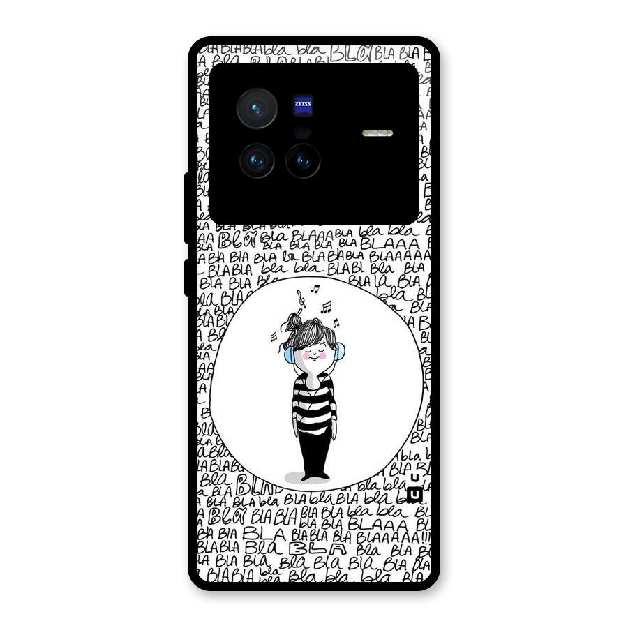 Music And Bla Bla Glass Back Case for Vivo X80