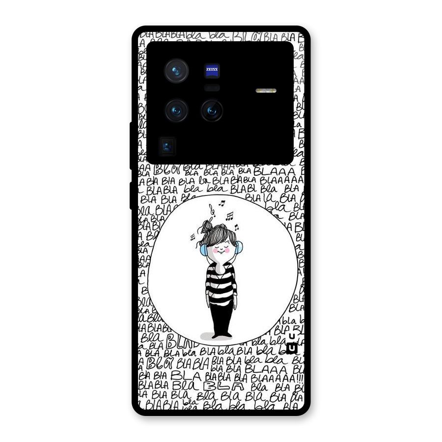 Music And Bla Bla Glass Back Case for Vivo X80 Pro