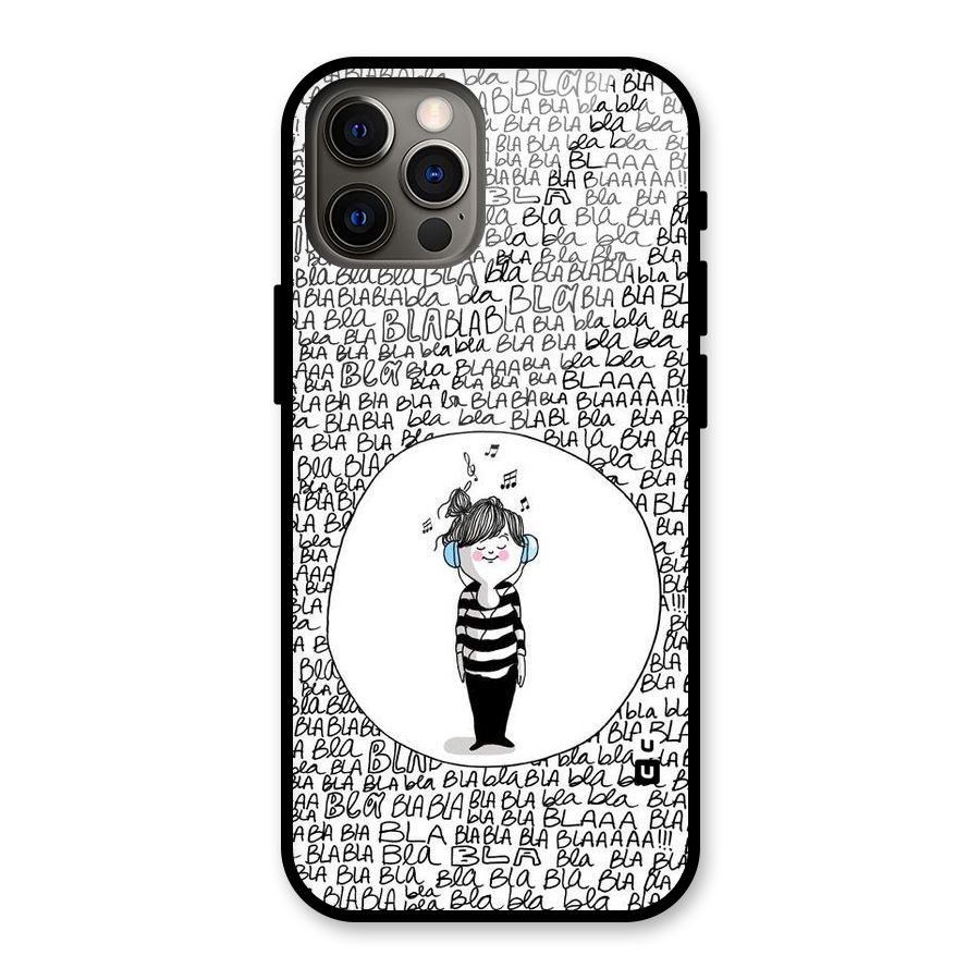 Music And Bla Bla Glass Back Case for iPhone 12 Pro