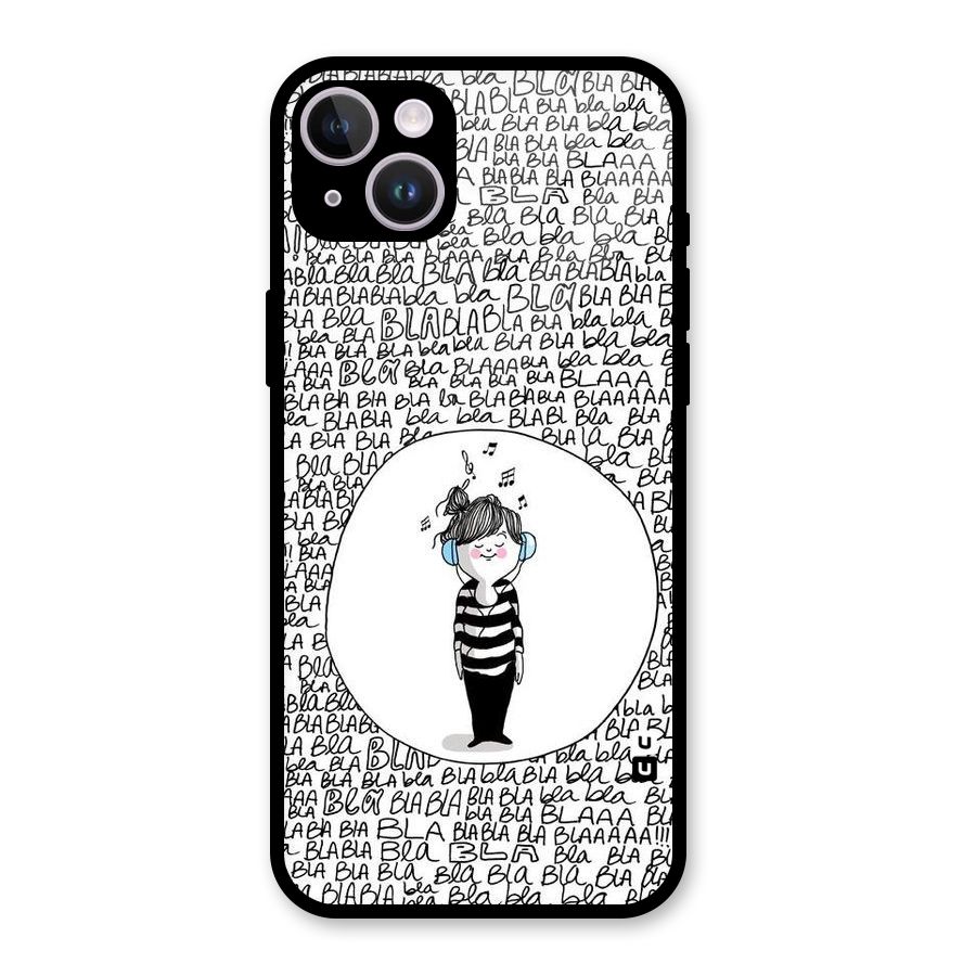 Music And Bla Bla Glass Back Case for iPhone 14 Plus