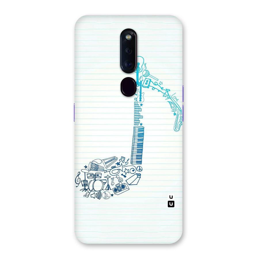 Music Note Design Back Case for Oppo F11 Pro