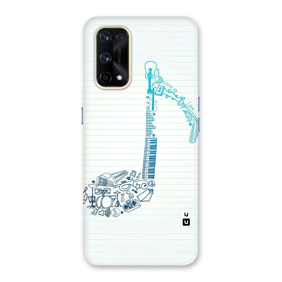 Music Note Design Glass Back Case for Realme X7 Pro