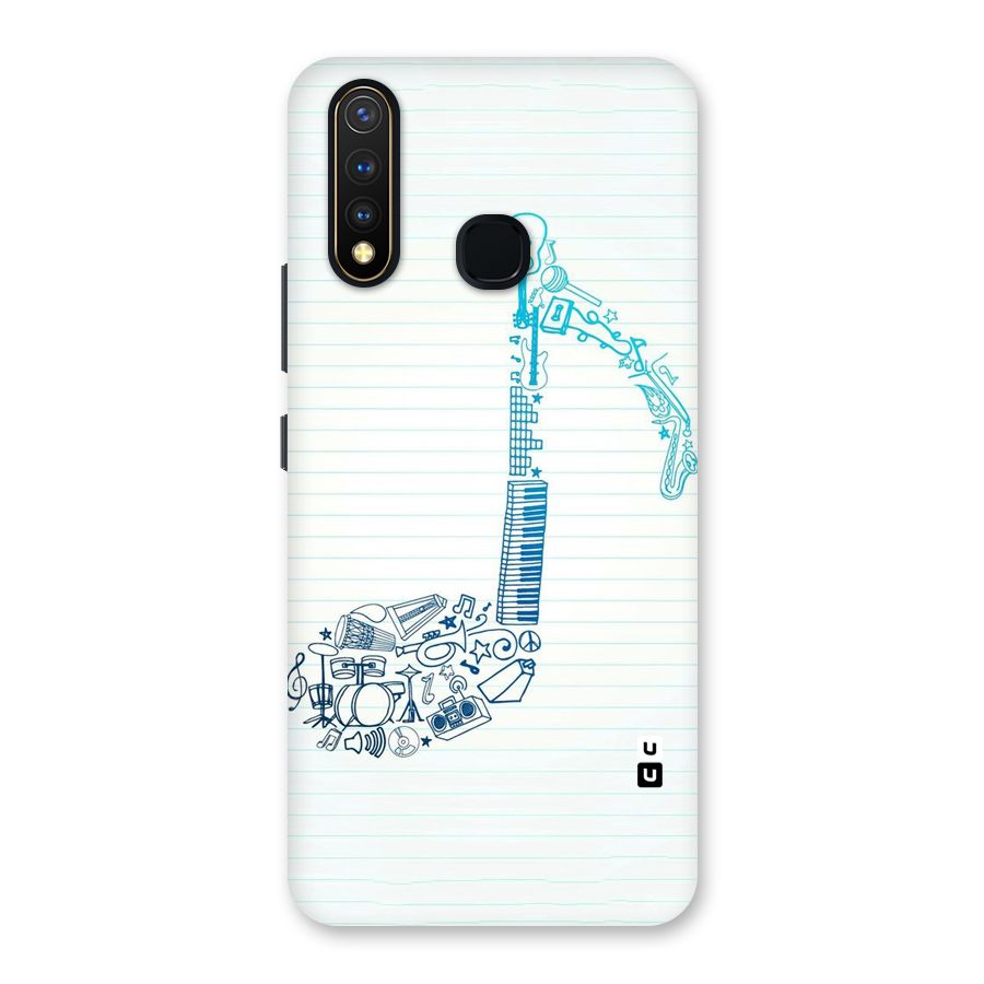 Music Note Design Back Case for Vivo U20