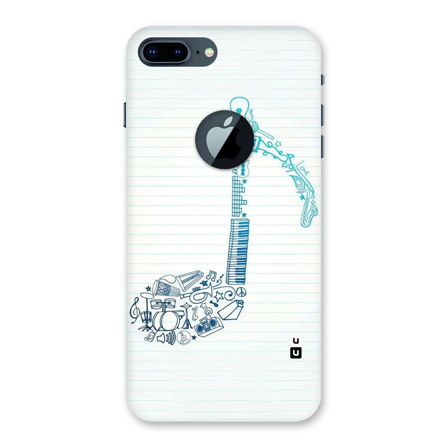 Music Note Design Back Case for iPhone 7 Plus Logo Cut