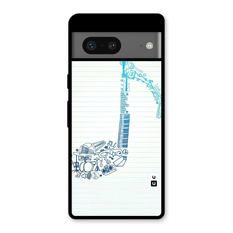 Music Note Design Glass Back Case for Google Pixel 7