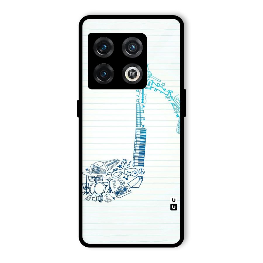 Music Note Design Glass Back Case for OnePlus 10 Pro 5G