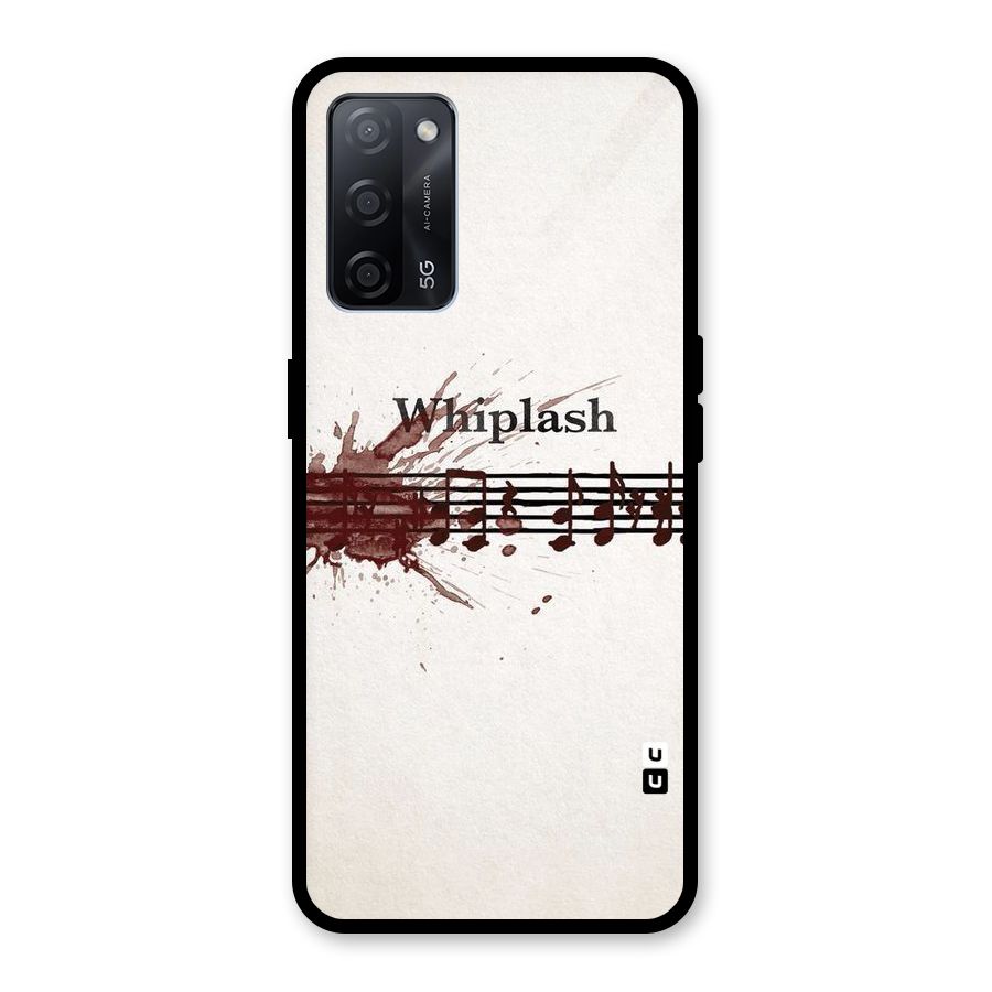 Music Notes Splash Glass Back Case for Oppo A53s 5G