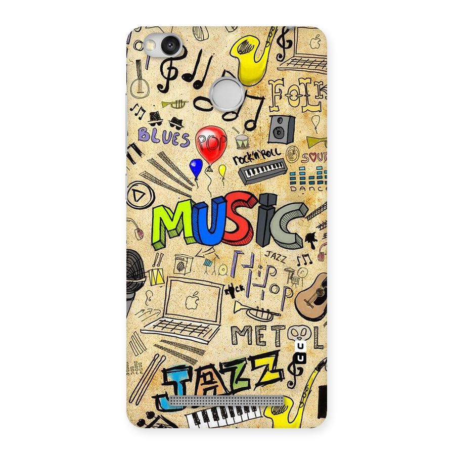 Music Pattern Back Case for Redmi 3S Prime