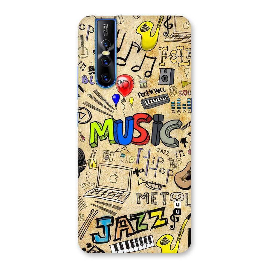 Music Pattern Back Case for Vivo V15 Pro