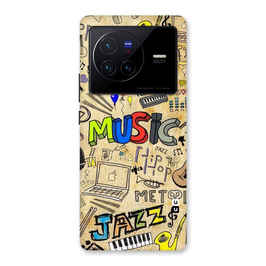 Music Pattern Back Case for Vivo X80