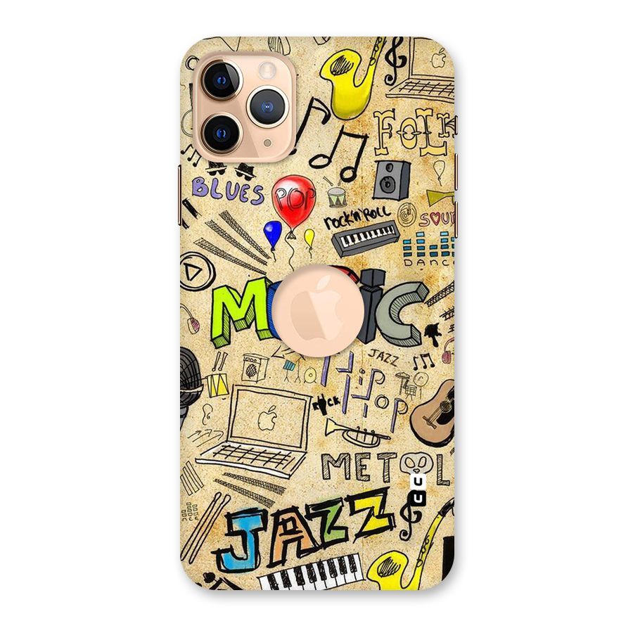 Music Pattern Back Case for iPhone 11 Pro Max Logo Cut