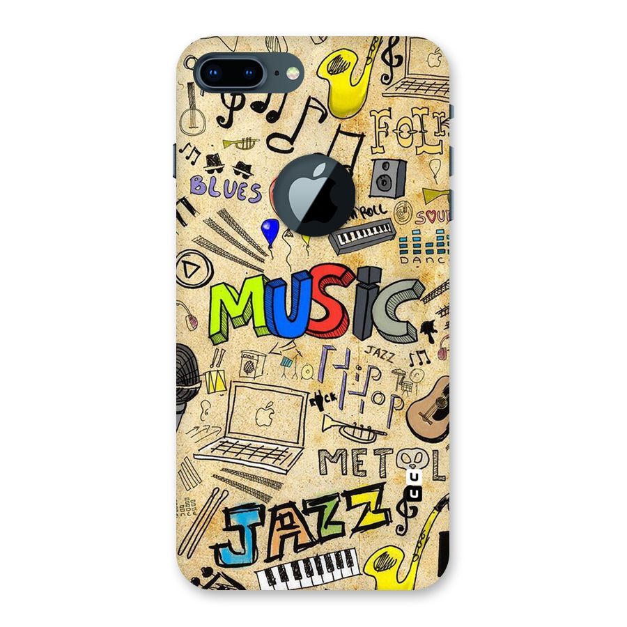 Music Pattern Back Case for iPhone 7 Plus Logo Cut
