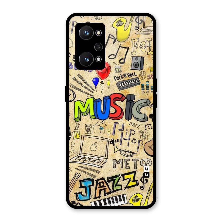 Music Pattern Glass Back Case for Realme GT Neo 3T
