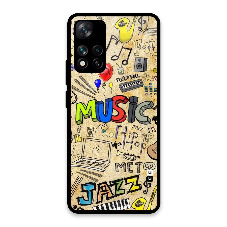 Music Pattern Glass Back Case for Xiaomi 11i HyperCharge 5G