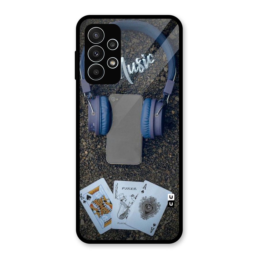 Music Power Cards Glass Back Case for Galaxy A23