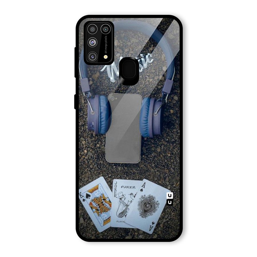 Music Power Cards Glass Back Case for Galaxy F41