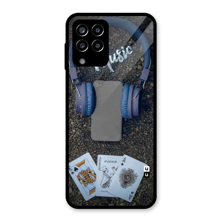Music Power Cards Glass Back Case for Galaxy M33
