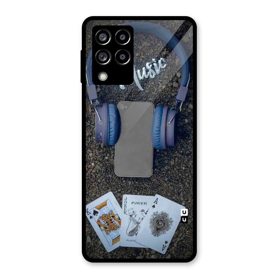 Music Power Cards Glass Back Case for Galaxy M53 5G