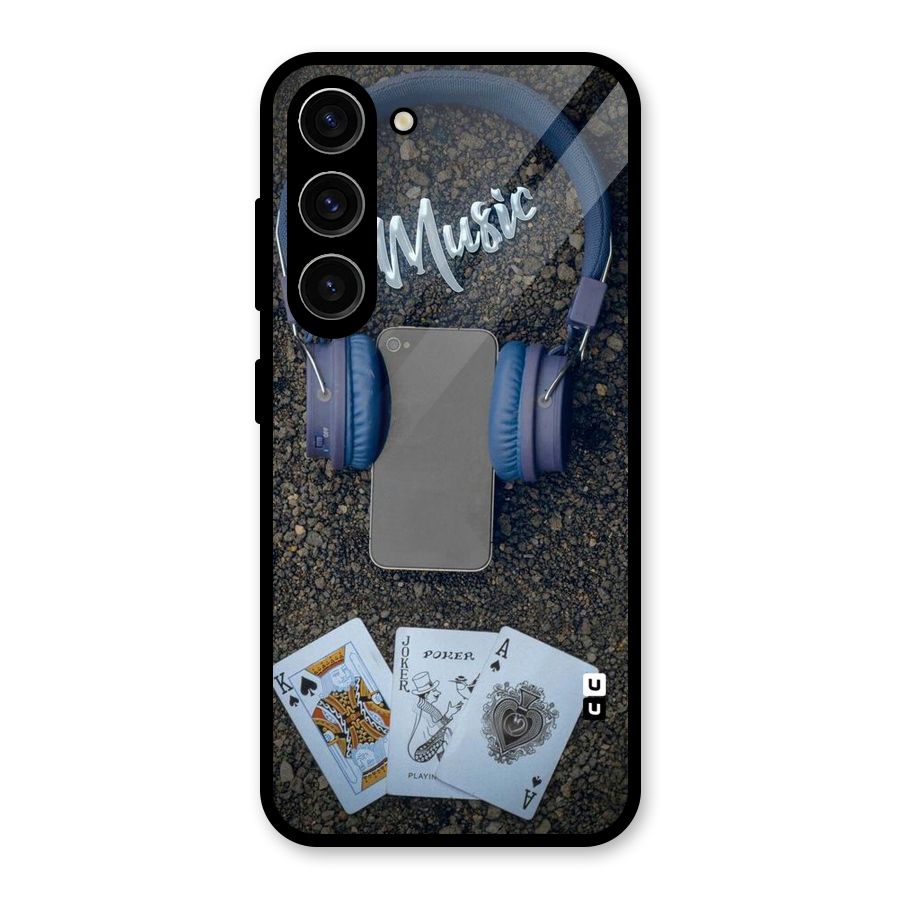 Music Power Cards Glass Back Case for Galaxy S23