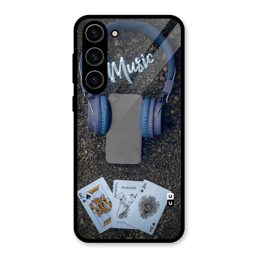 Music Power Cards Glass Back Case for Galaxy S23 Plus