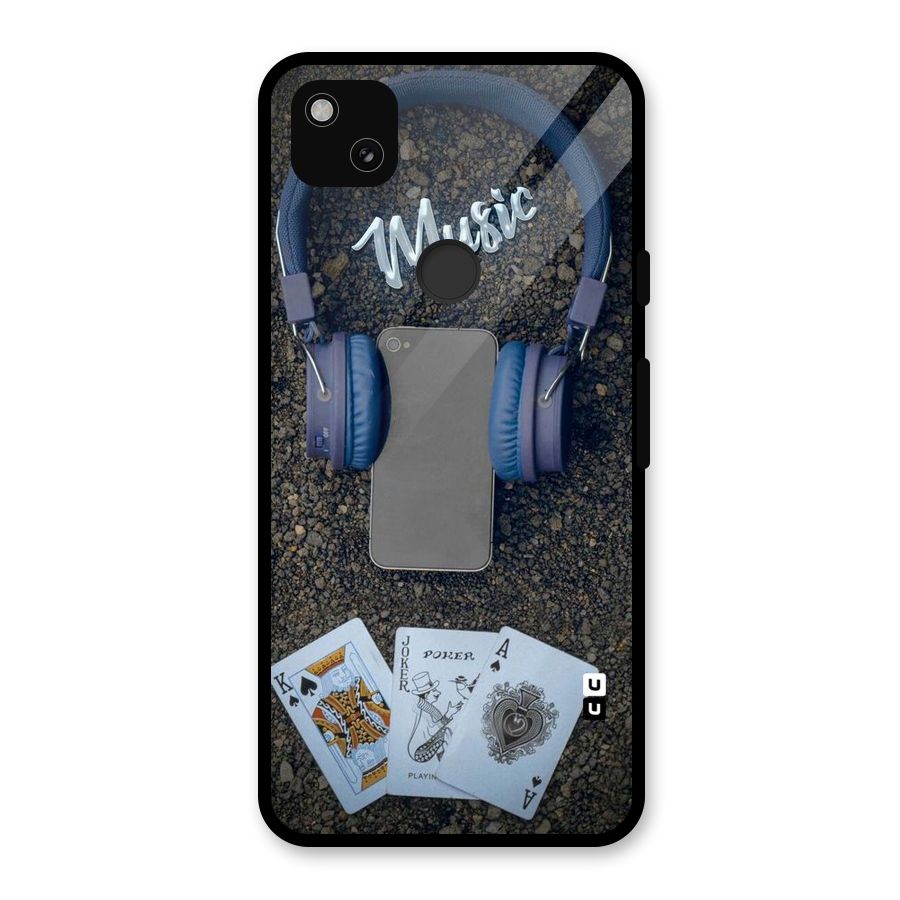 Music Power Cards Glass Back Case for Google Pixel 4a