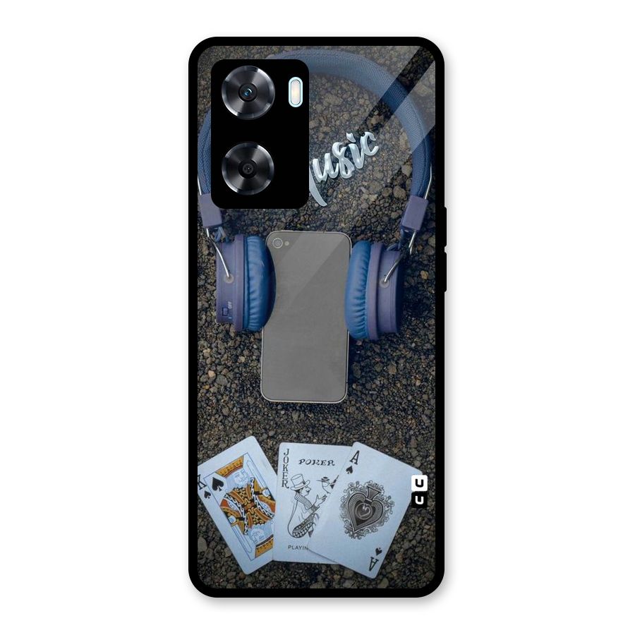 Music Power Cards Glass Back Case for Oppo A77