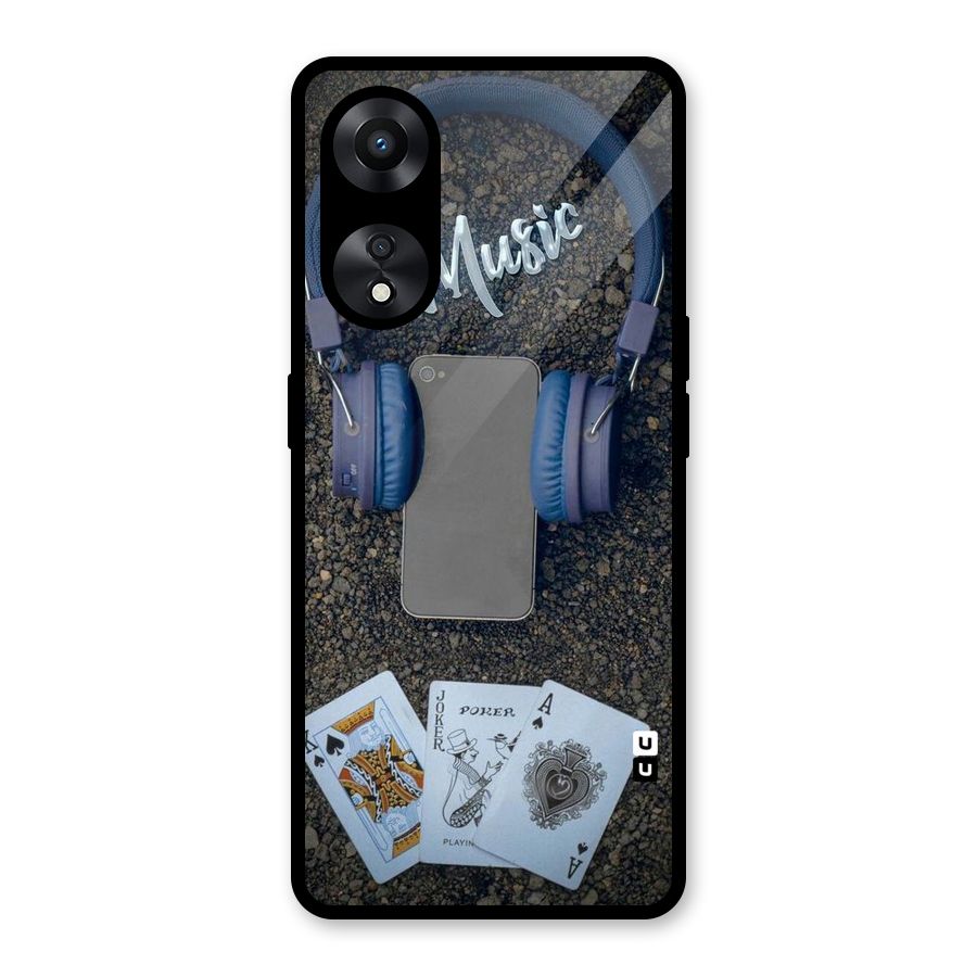 Music Power Cards Glass Back Case for Oppo A78