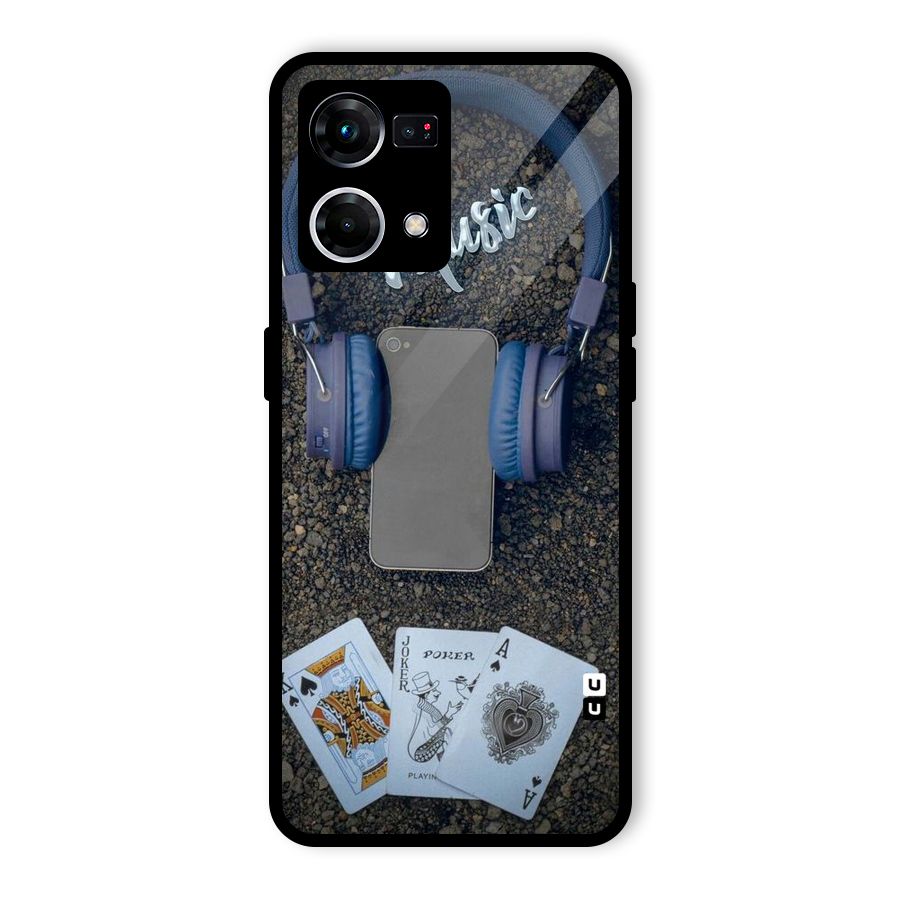 Music Power Cards Glass Back Case for Oppo F21s Pro 4G