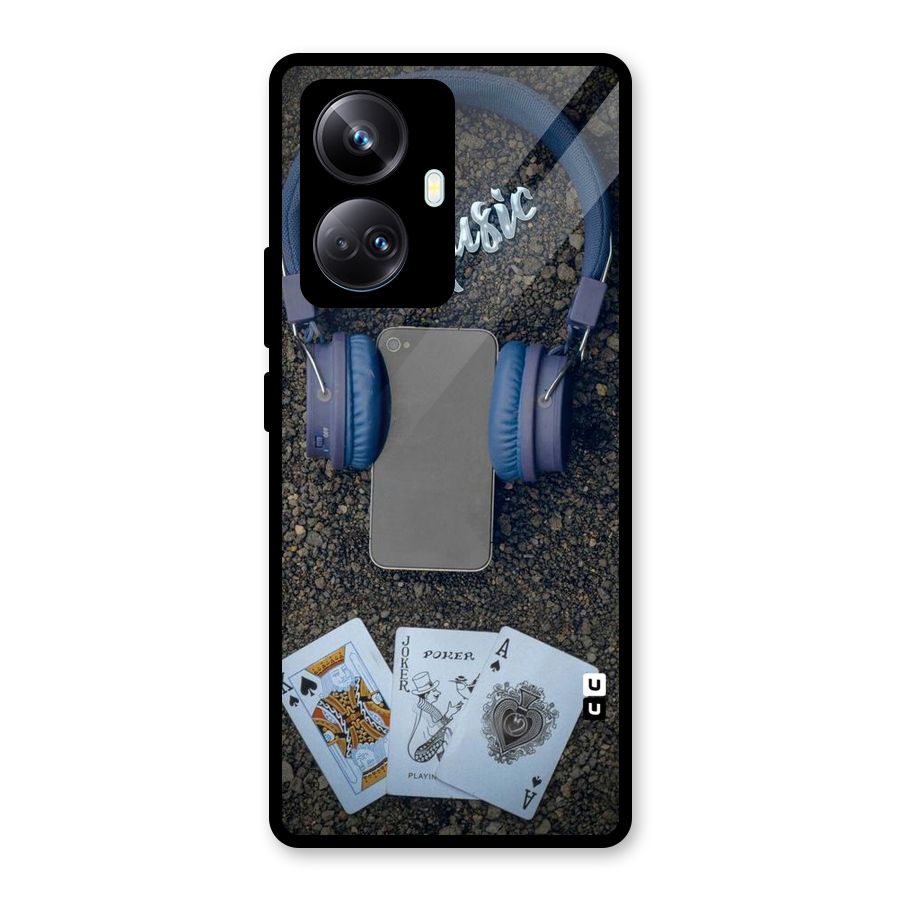 Music Power Cards Glass Back Case for Realme 10 Pro Plus