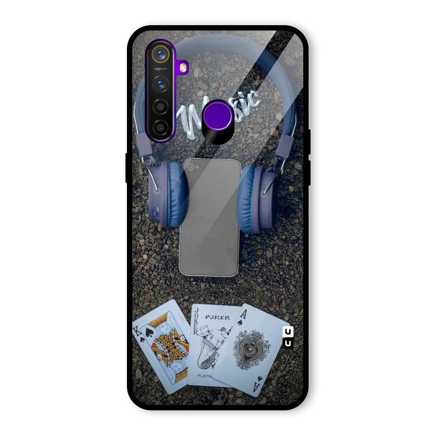 Music Power Cards Glass Back Case for Realme 5 Pro