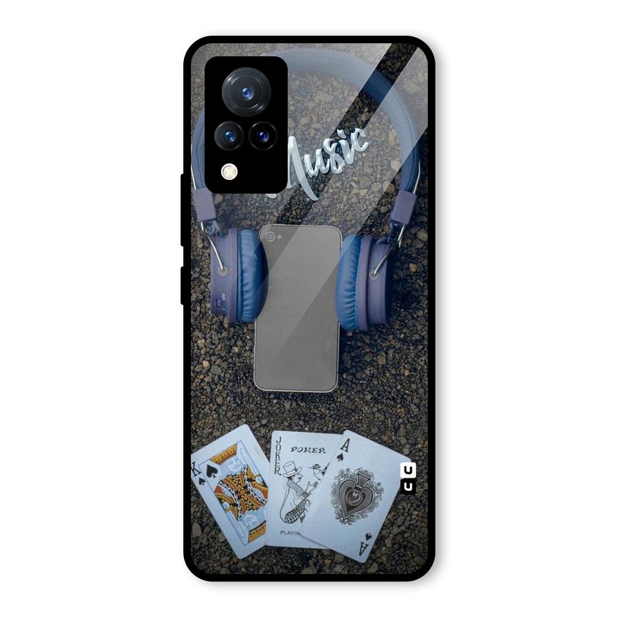 Music Power Cards Glass Back Case for Vivo V21 5G