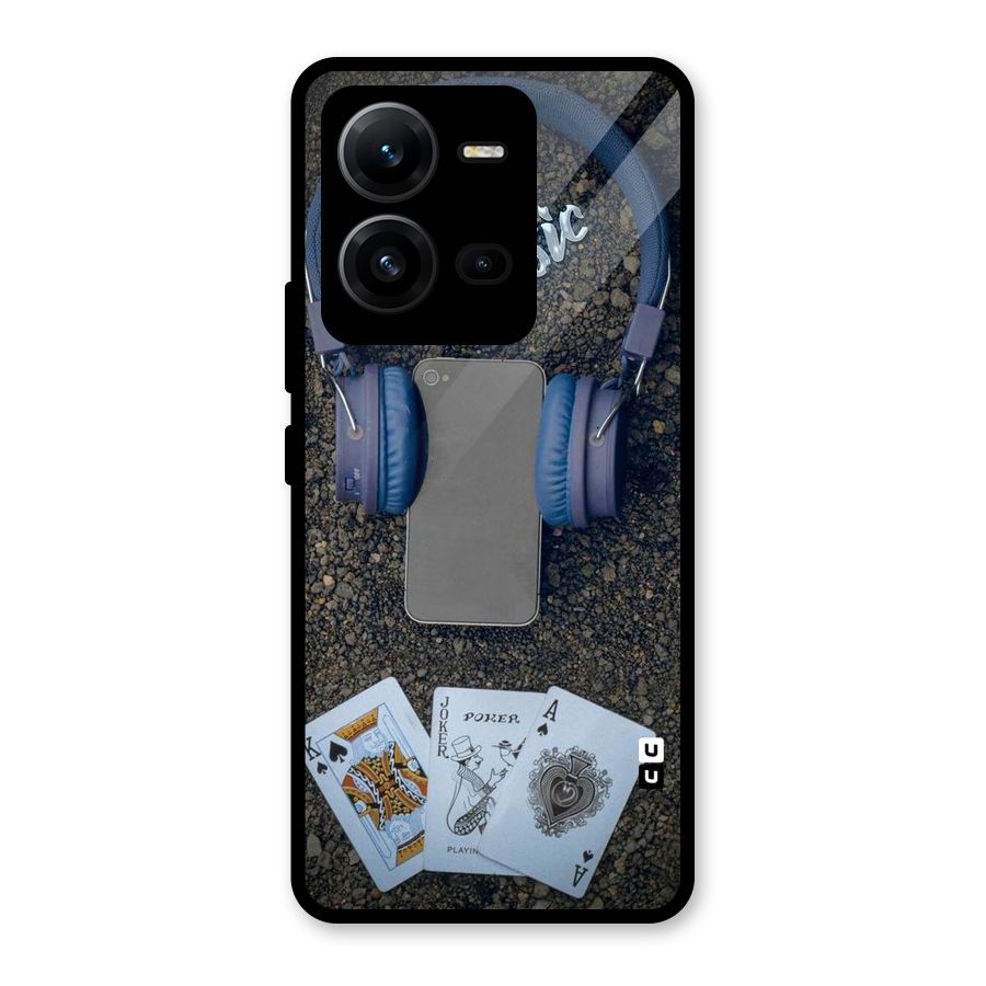 Music Power Cards Glass Back Case for Vivo V25
