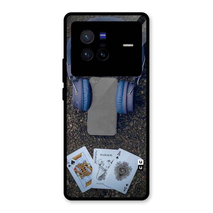 Music Power Cards Glass Back Case for Vivo X80