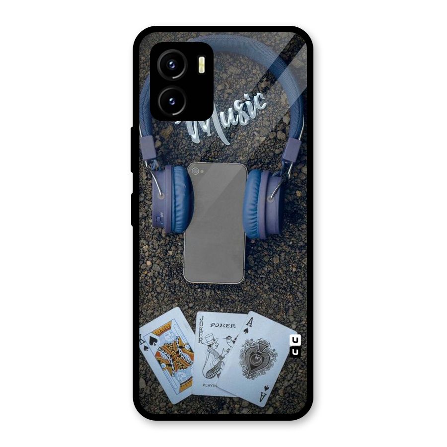 Music Power Cards Glass Back Case for Vivo Y15s