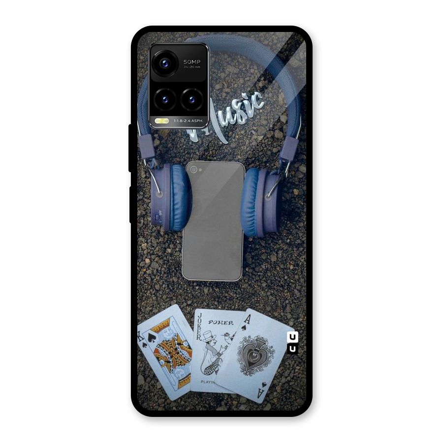 Music Power Cards Glass Back Case for Vivo Y21T