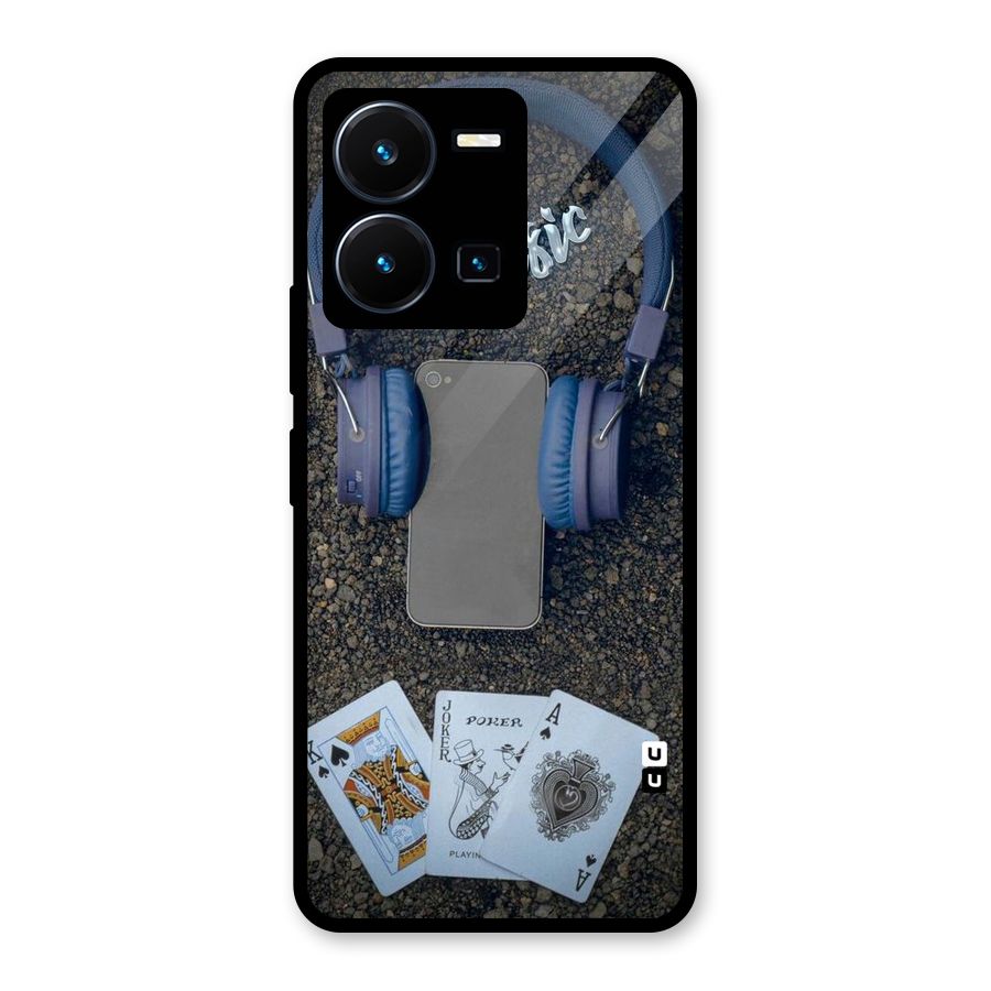 Music Power Cards Glass Back Case for Vivo Y35