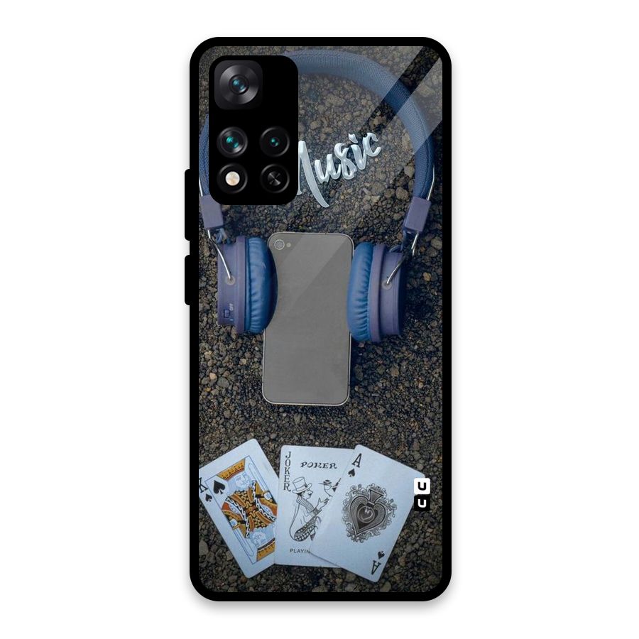 Music Power Cards Glass Back Case for Xiaomi 11i HyperCharge 5G