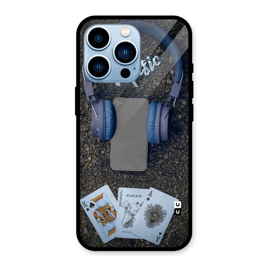 Music Power Cards Glass Back Case for iPhone 13 Pro