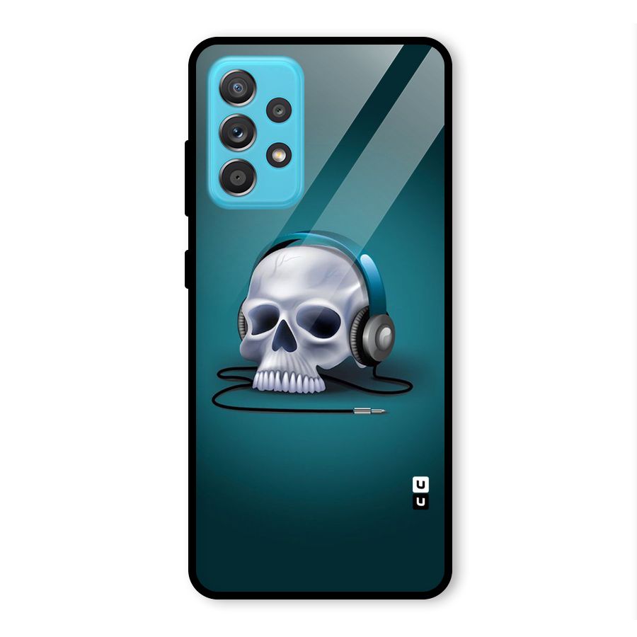 Music Skull Glass Back Case for Galaxy A52