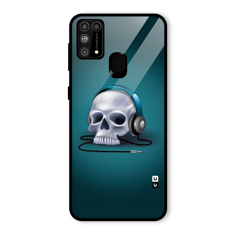 Music Skull Glass Back Case for Galaxy M31