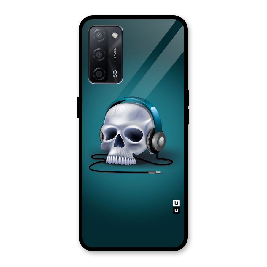 Music Skull Glass Back Case for Oppo A53s 5G