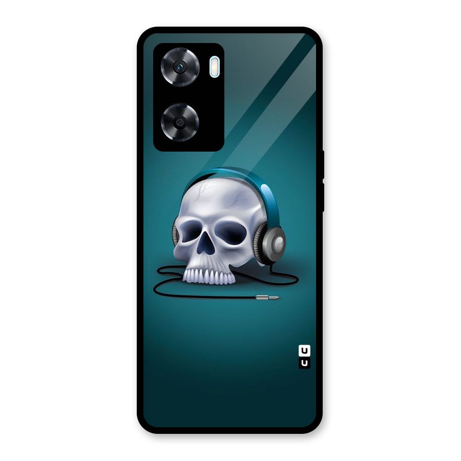 Music Skull Glass Back Case for Oppo A77