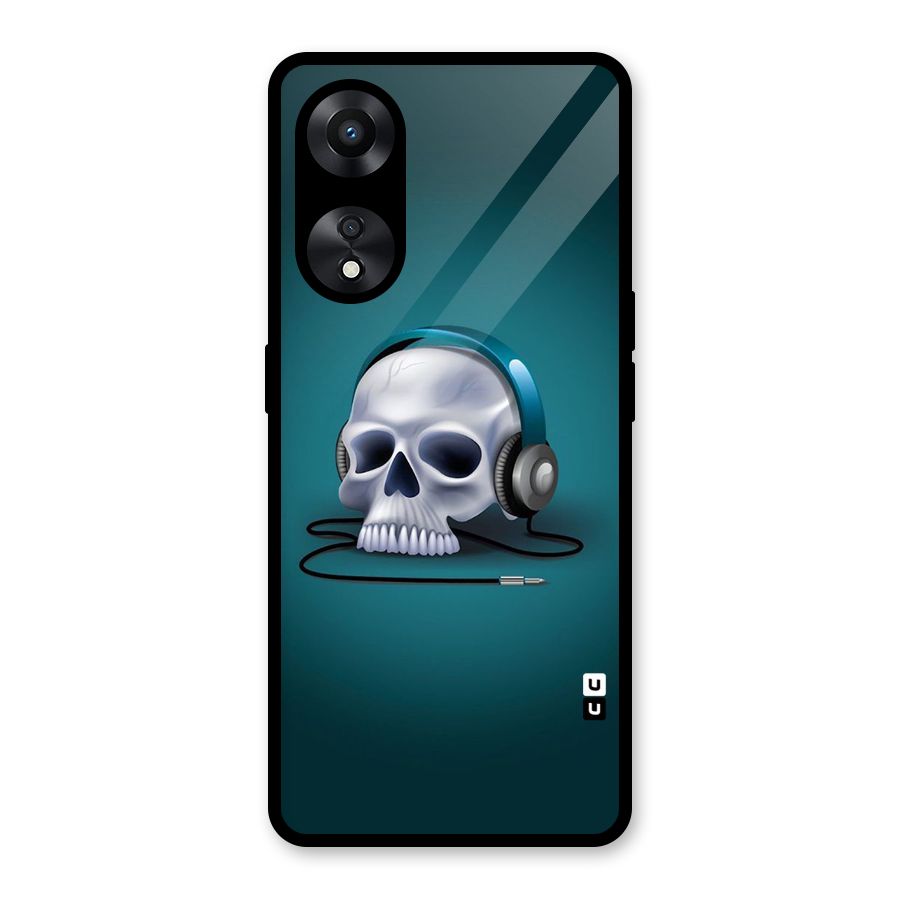 Music Skull Glass Back Case for Oppo A78
