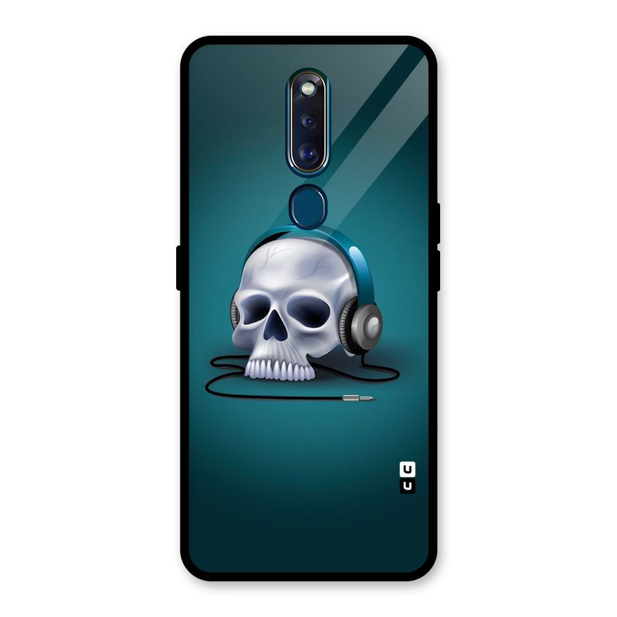 Music Skull Glass Back Case for Oppo F11 Pro