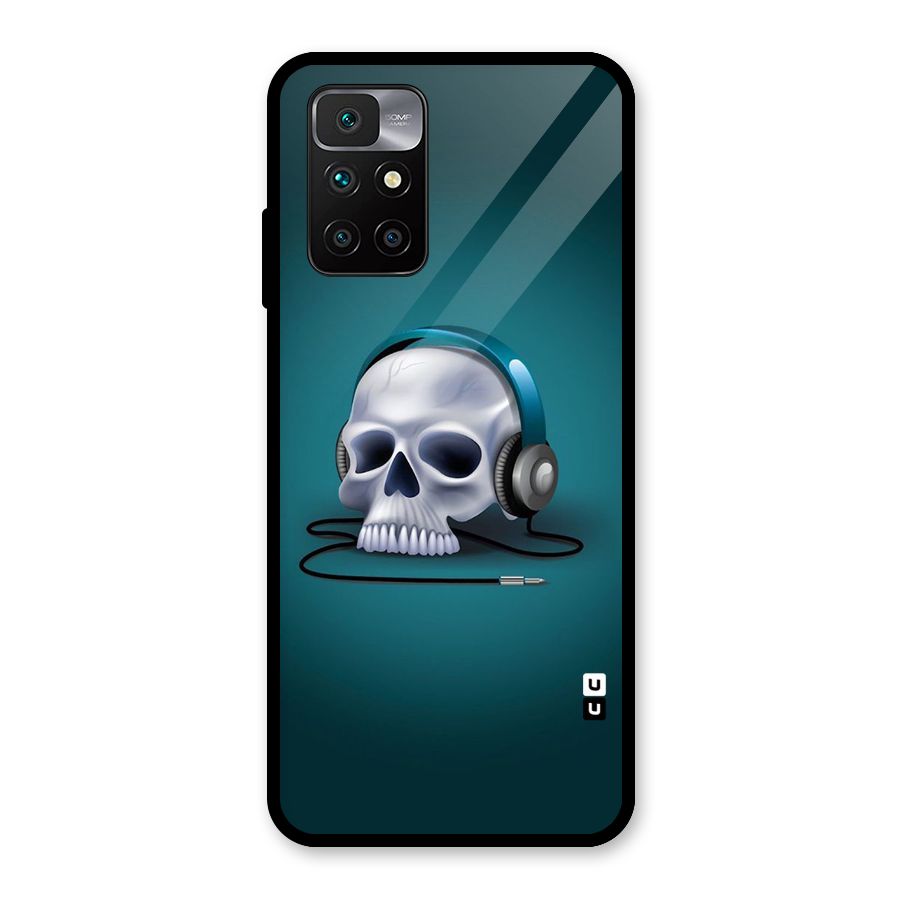 Music Skull Glass Back Case for Redmi 10 Prime