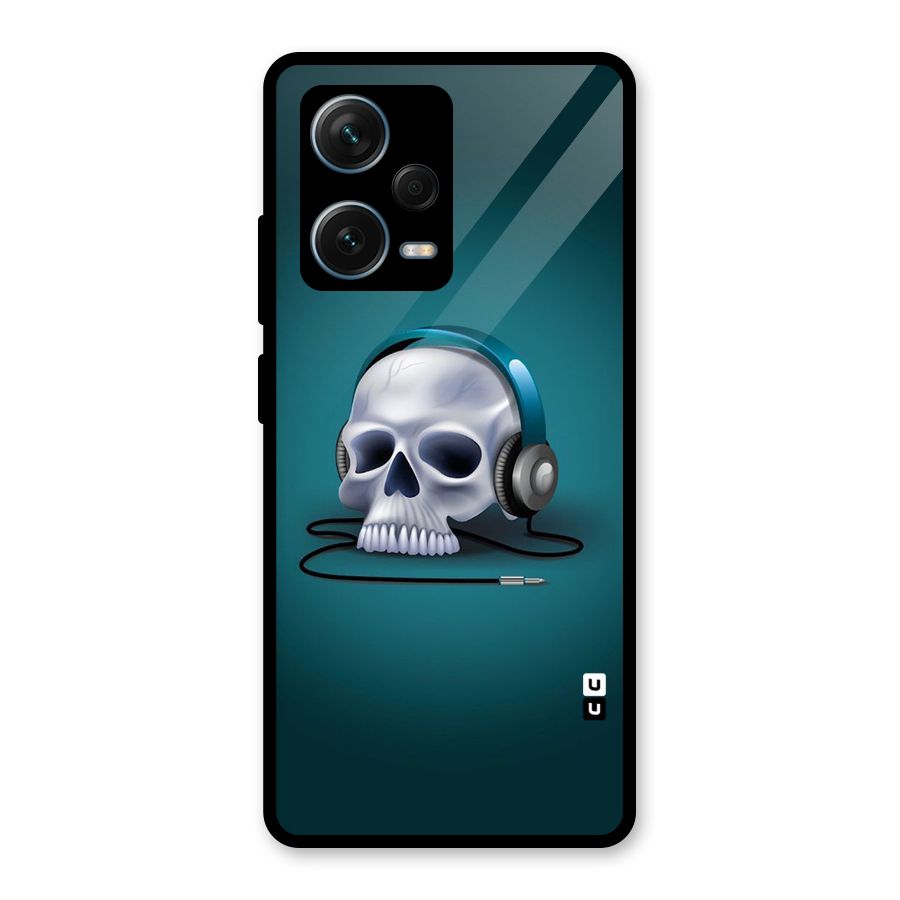 Music Skull Glass Back Case for Redmi Note 12 Pro Plus 5G