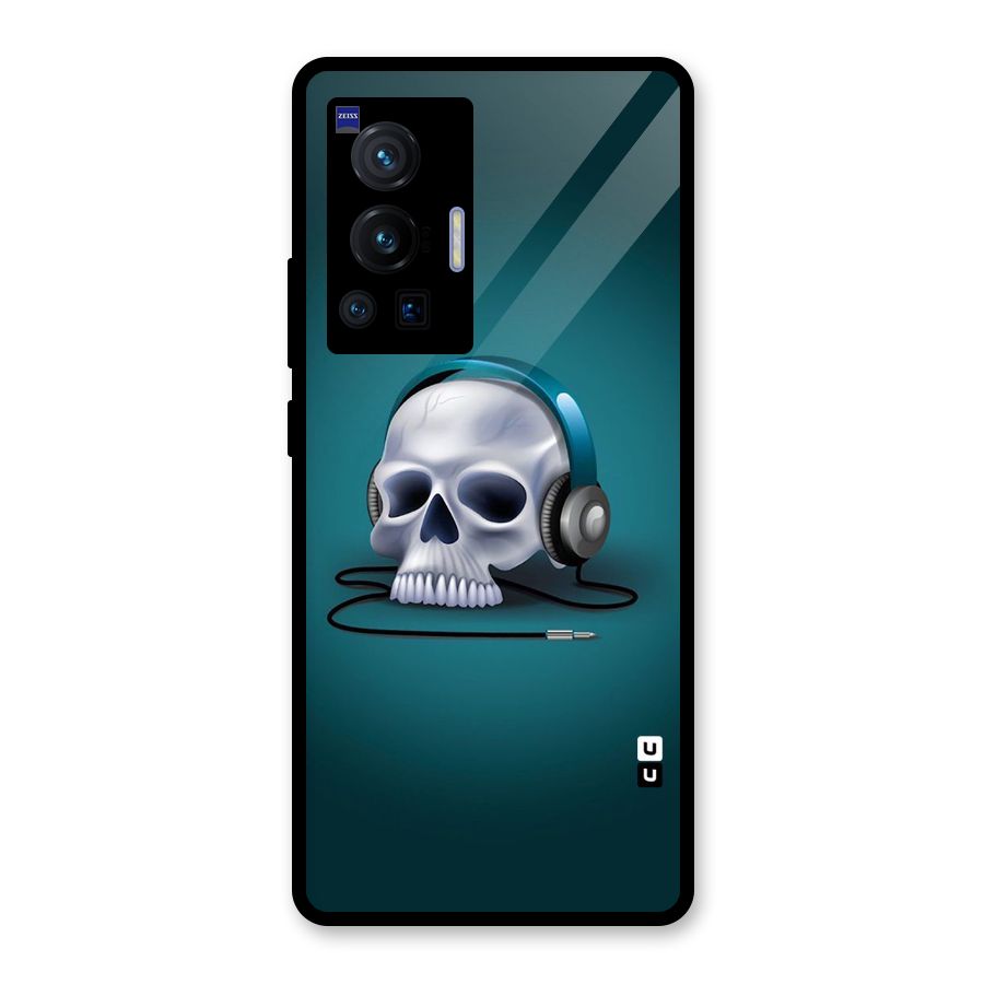 Music Skull Glass Back Case for Vivo X70 Pro