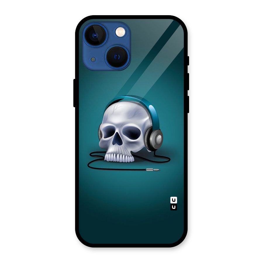 Music Skull Glass Back Case for iPhone 13 Mini