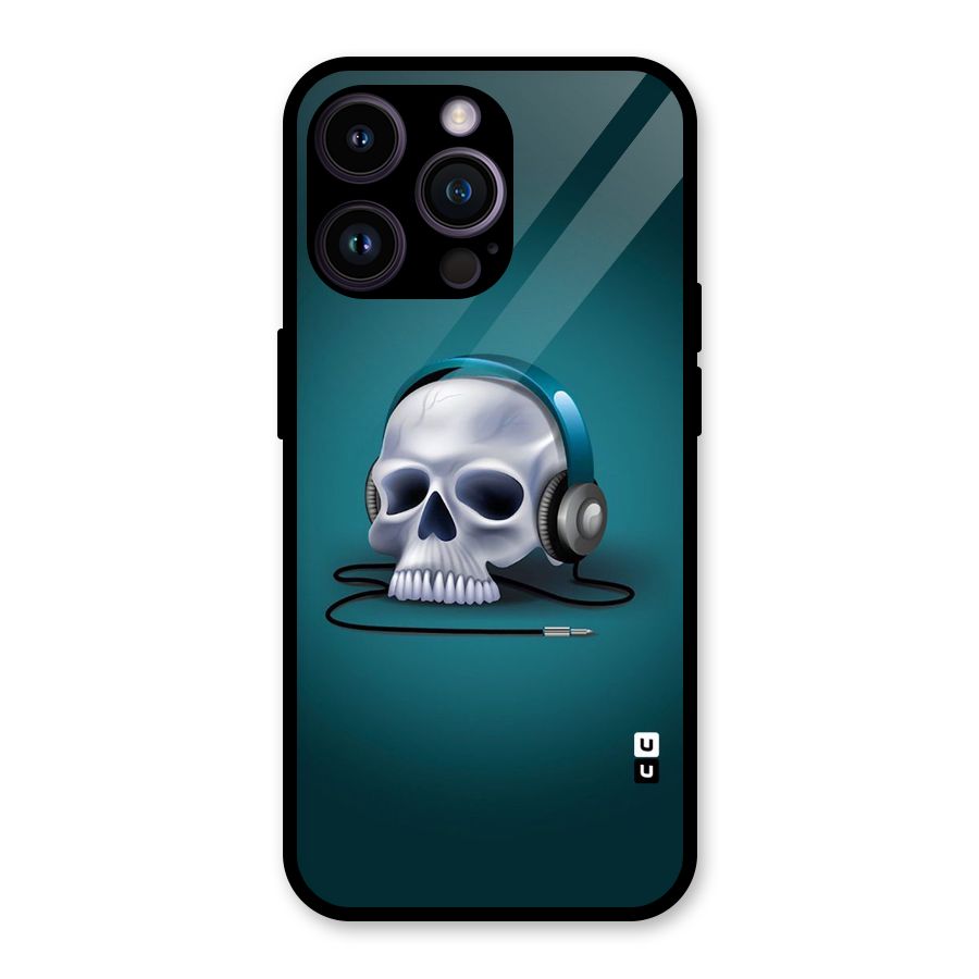 Music Skull Glass Back Case for iPhone 14 Pro Max